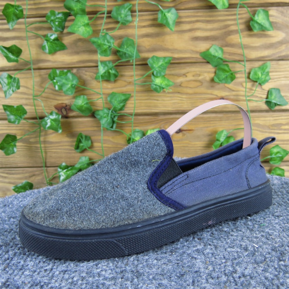 Oomphies Boys 1 Gray‎ Blue Textile Slip-On Sneakers Casual Comfortable
